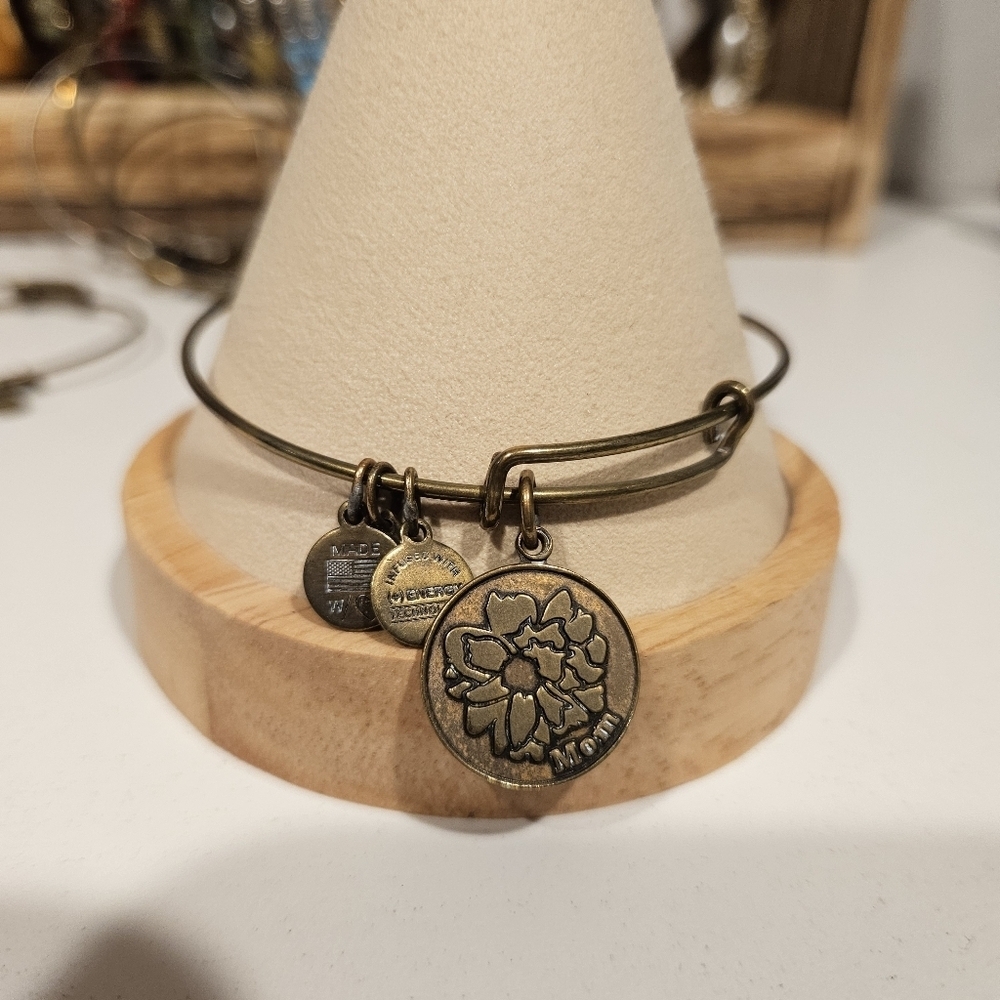 Alex + Ani Bronze Charm Bangle Bracelet Mom Women's Jewelry